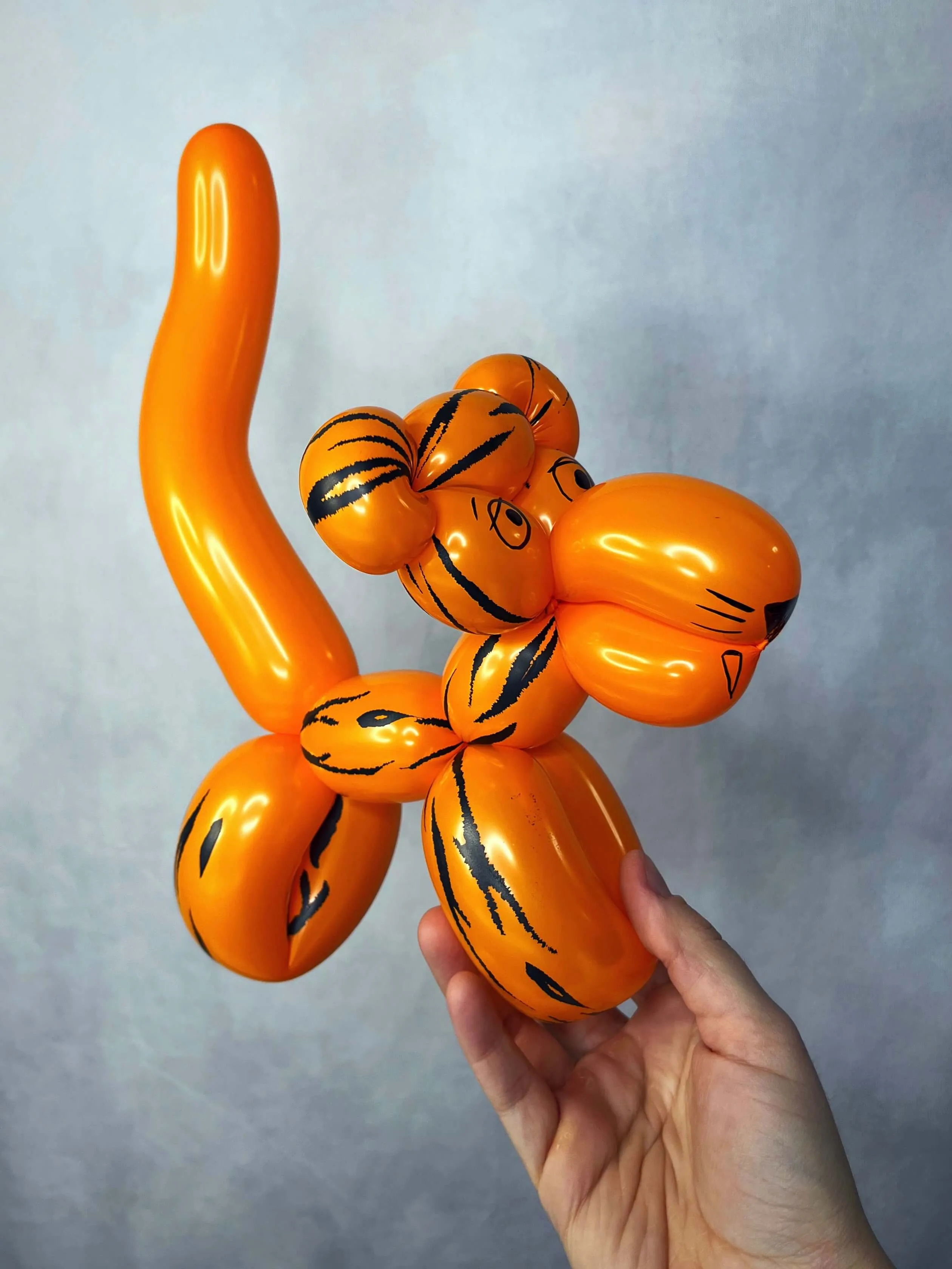 Balloon sculpture of a tiger