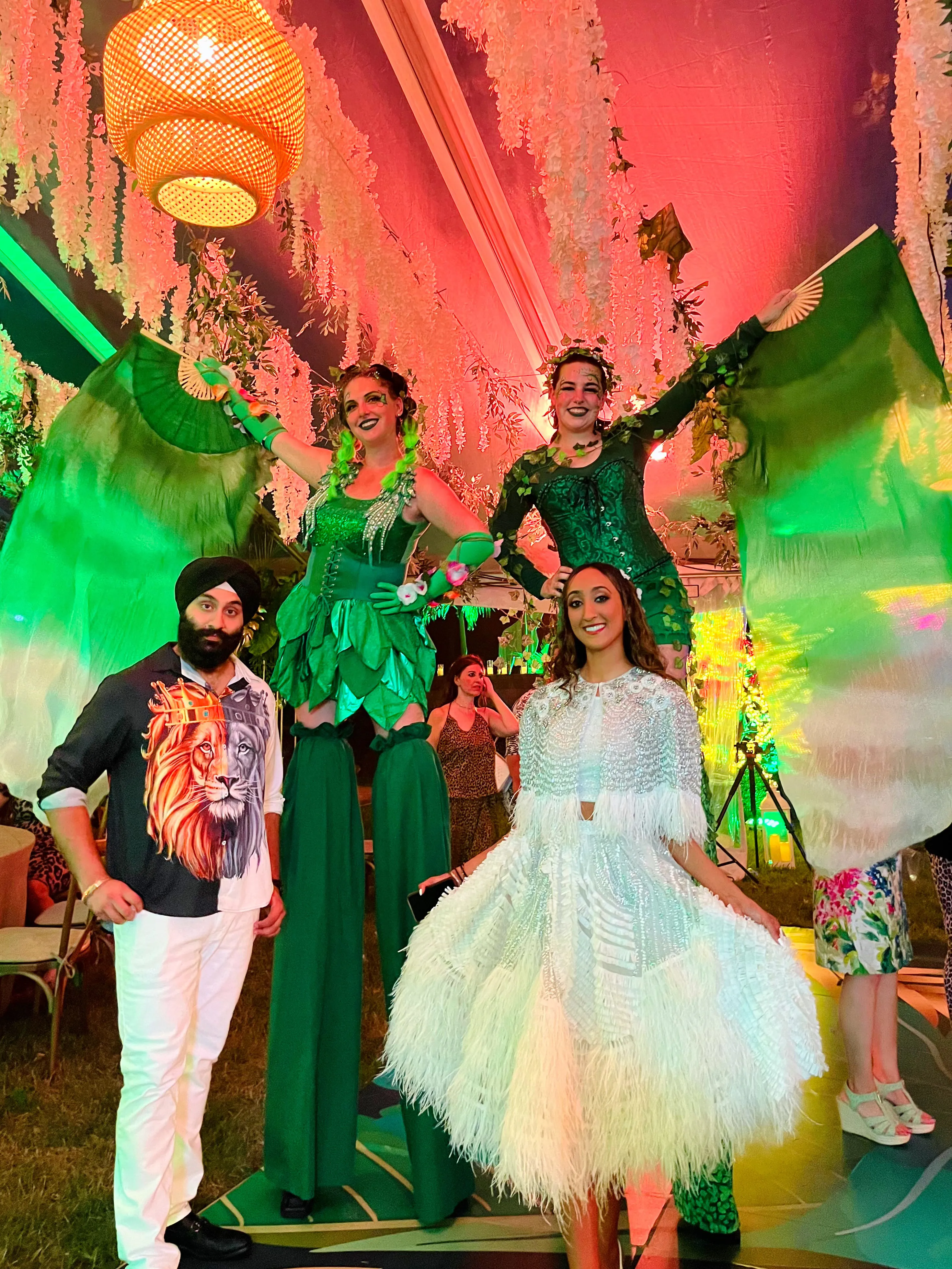 Performer entertaining a crowd