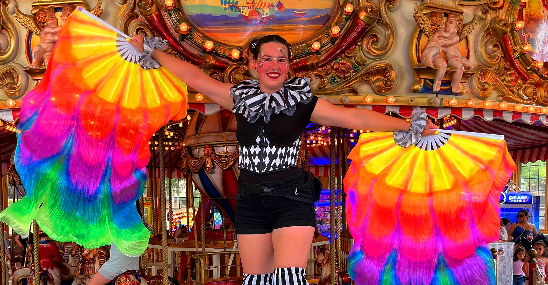 Entertainer in full costume.